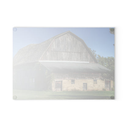 U R There Photography Snover Old Grey Rustic Farmhouse Tempered-Glass Cutting Board