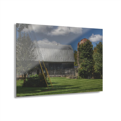 U R There Photography Ludwig Road Summer Grey and Silo Rustic Farmhouse Acrylic Wall Print