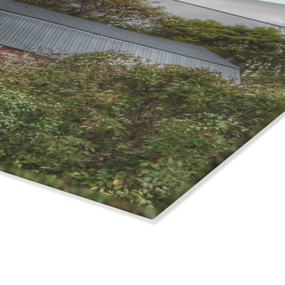 U R There Photography North Clio Road Red Rustic Farmhouse Tempered-Glass Cutting Board