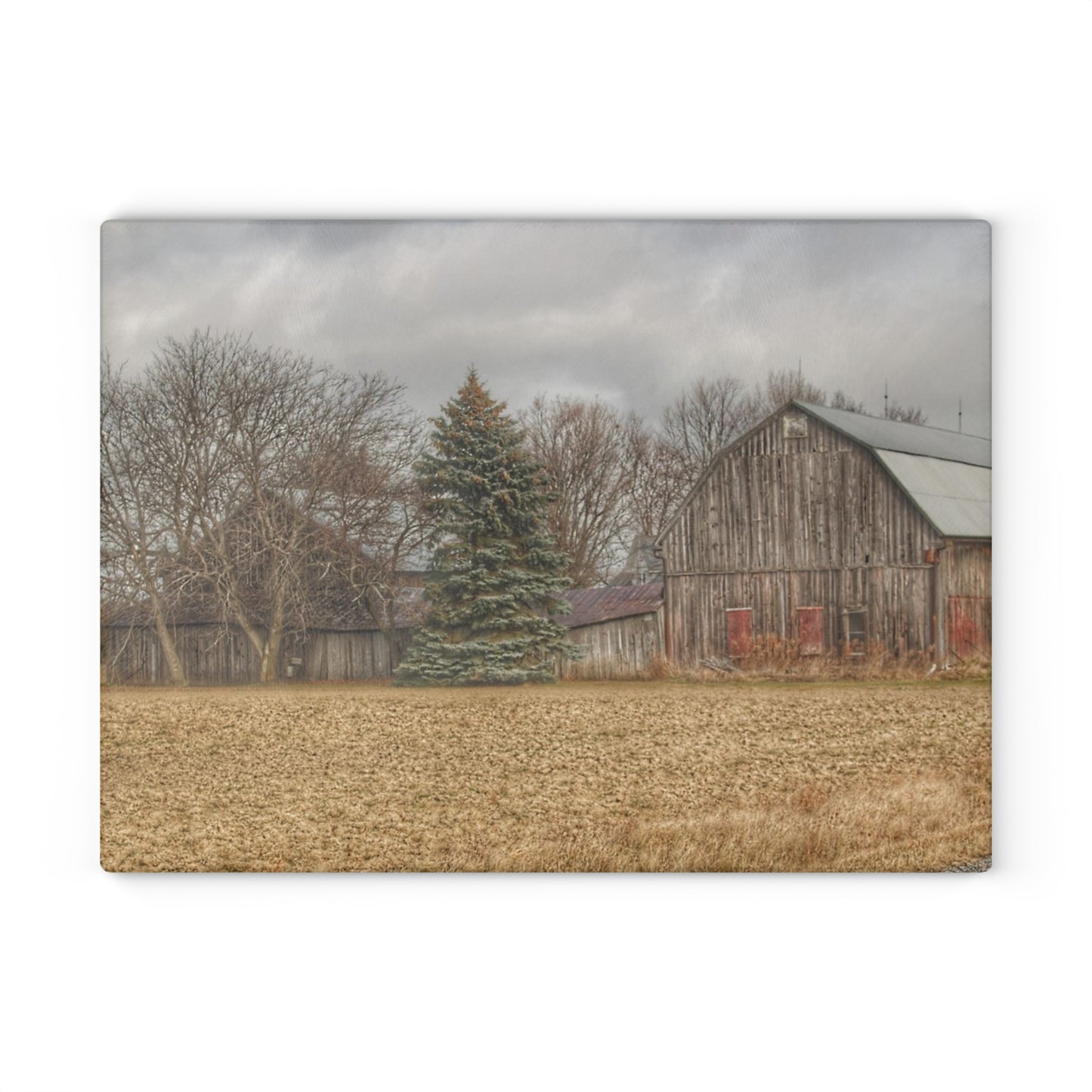 U R There Photography Frankenmuth Flint Street Farm Rustic Farmhouse Tempered-Glass Cutting Board