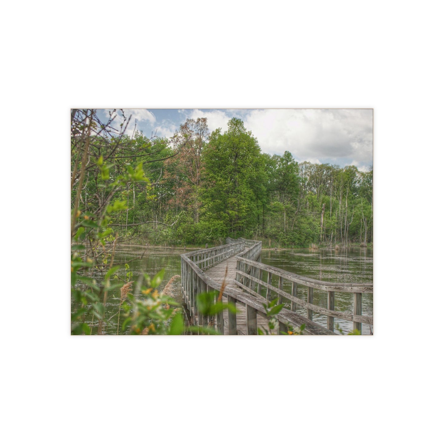 U R There Photography Linear Park Bridge in Lapeer I Rustic Farmhouse Decorative Ceramic Tile