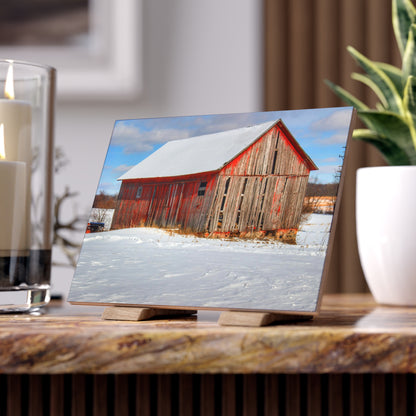 U R There Photography Barnes Road Little Red I Rustic Farmhouse Decorative Ceramic Tile