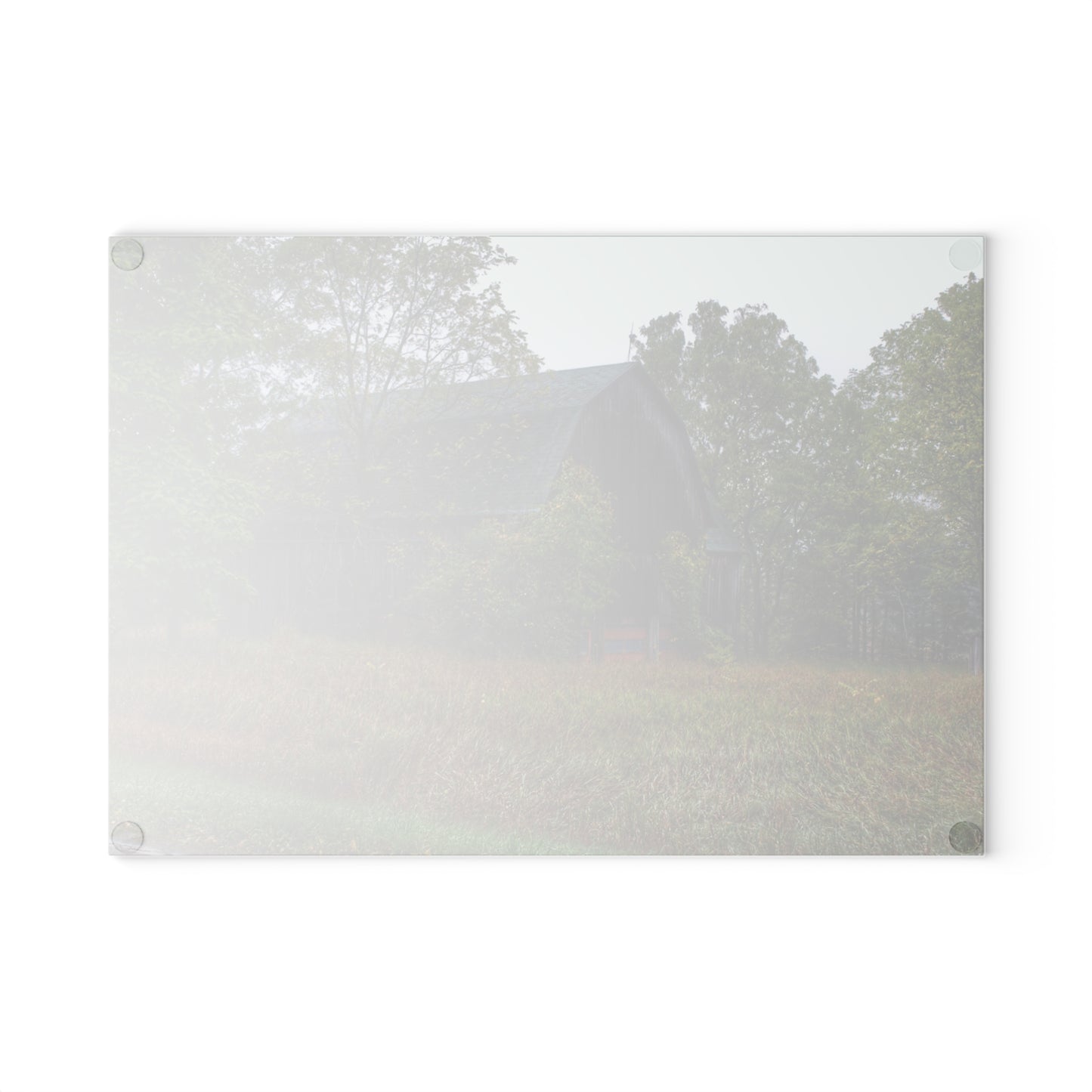 U R There Photography Metamora Road Grey Rustic Farmhouse Tempered-Glass Cutting Board