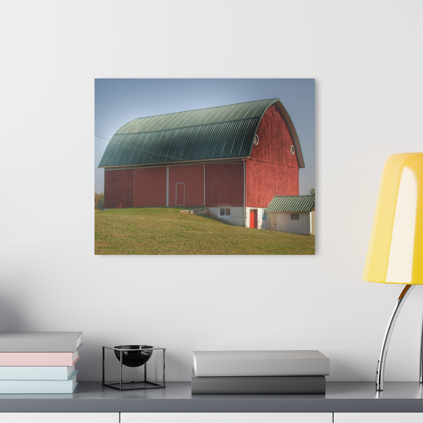 Barn Boutique Modern Farmhouse Acrylic Wall Print| Barnes Road Red I