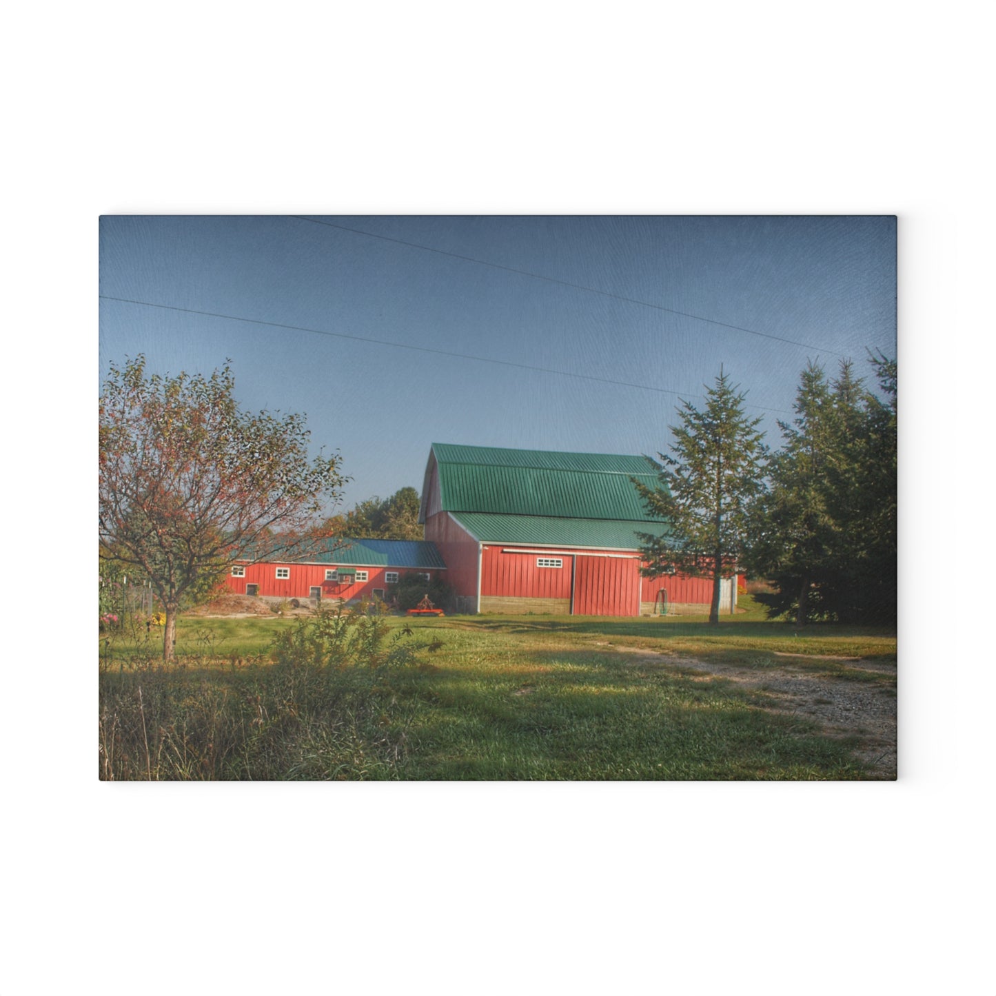 U R There Photography Modern Red II Rustic Farmhouse Tempered-Glass Cutting Board