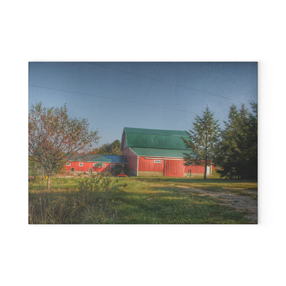 U R There Photography Modern Red II Rustic Farmhouse Tempered-Glass Cutting Board