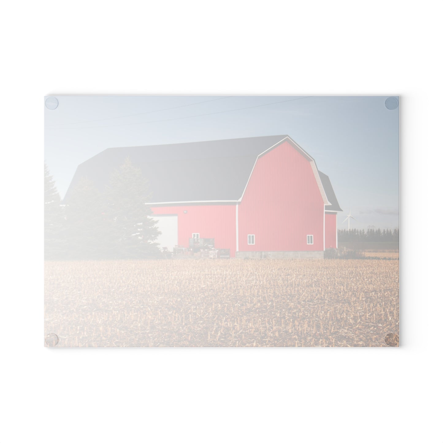 U R There Photography Kirk Road Modern Red Rustic Farmhouse Tempered-Glass Cutting Board