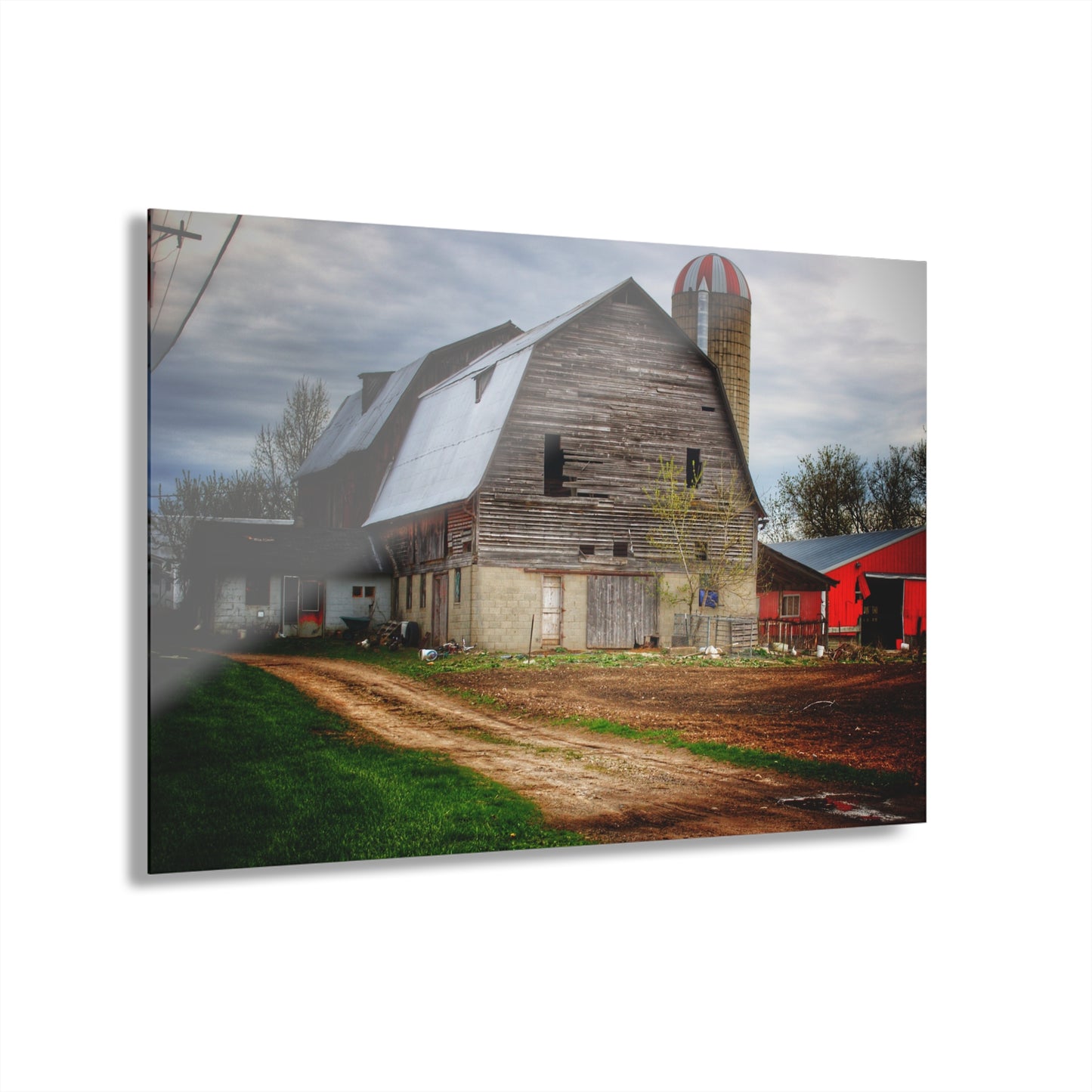 U R There Photography Murphy Lake Road Grey l Rustic Farmhouse Acrylic Wall Print