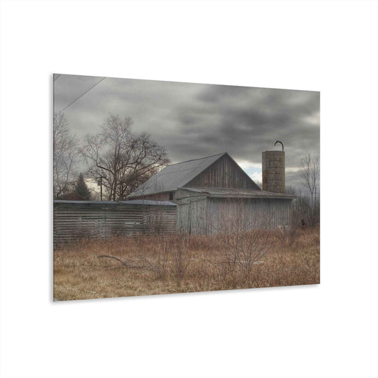 U R There Photography Church Road Grey I Rustic Farmhouse Acrylic Wall Print