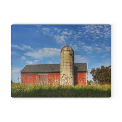 U R There Photography Clarkston Road Red I Rustic Farmhouse Tempered-Glass Cutting Board