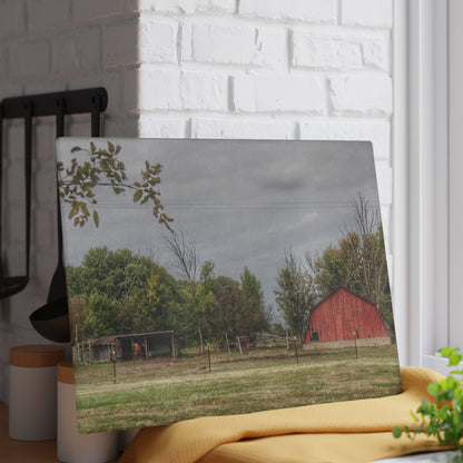 U R There Photography Petz Road Farm Rustic Farmhouse Tempered-Glass Cutting Board
