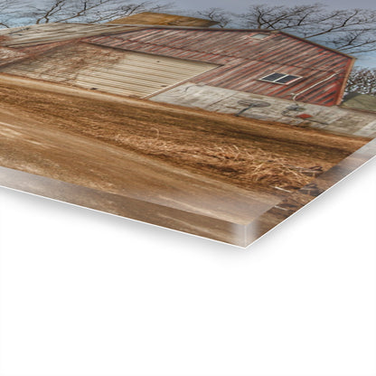 U R There Photography Maple Valley Road Red I Rustic Farmhouse Acrylic Wall Print