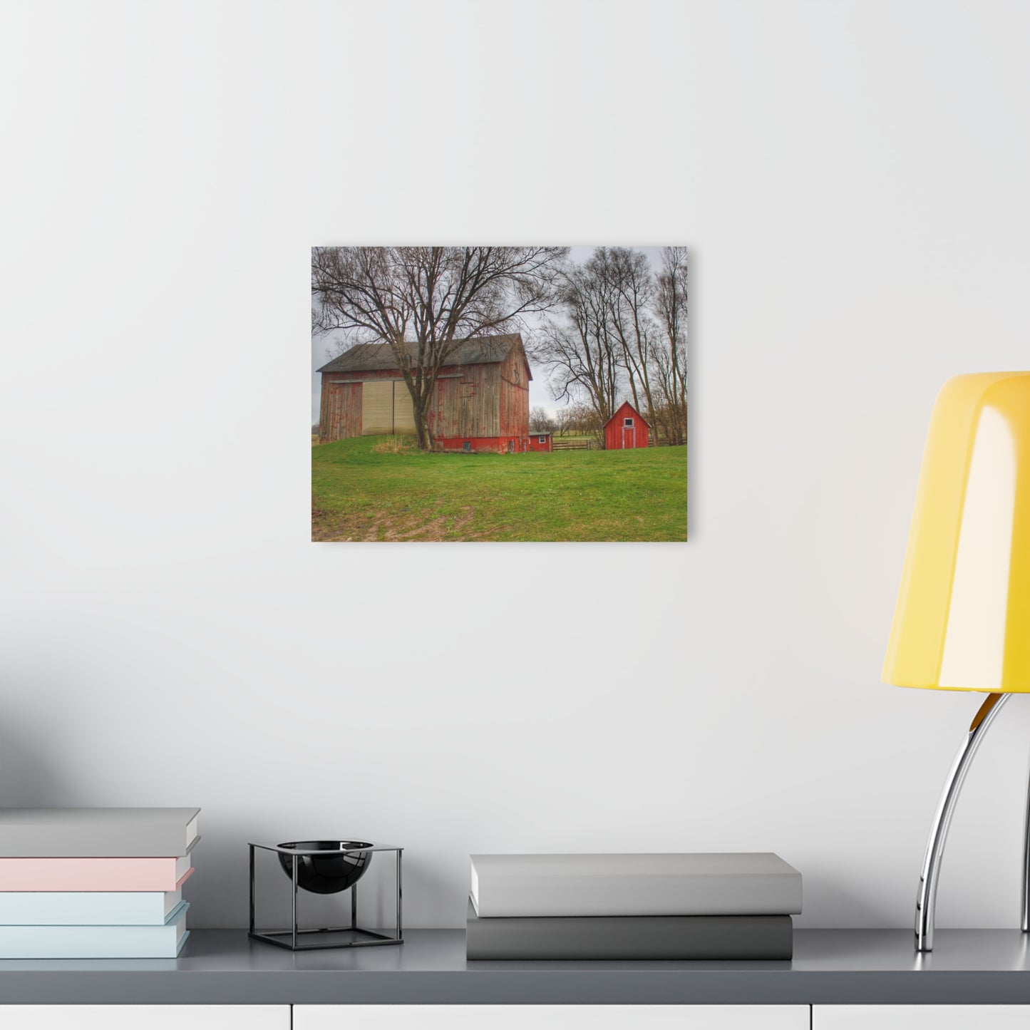 U R There Photography Lake George Red II Rustic Farmhouse Acrylic Wall Print