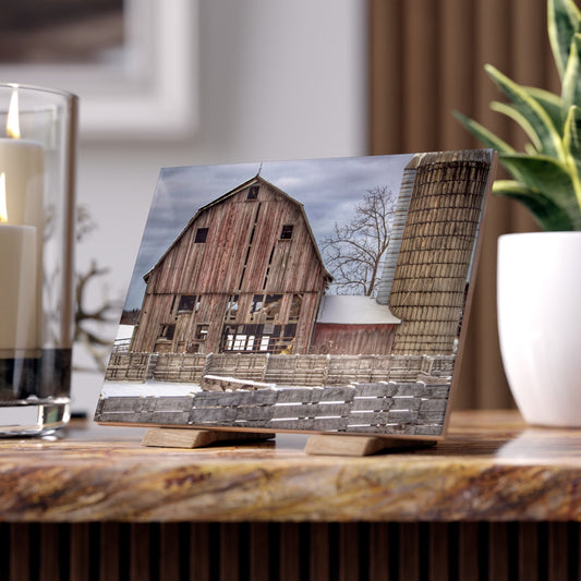 U R There Photography Old Marathon Red Rustic Farmhouse Decorative Ceramic Tile