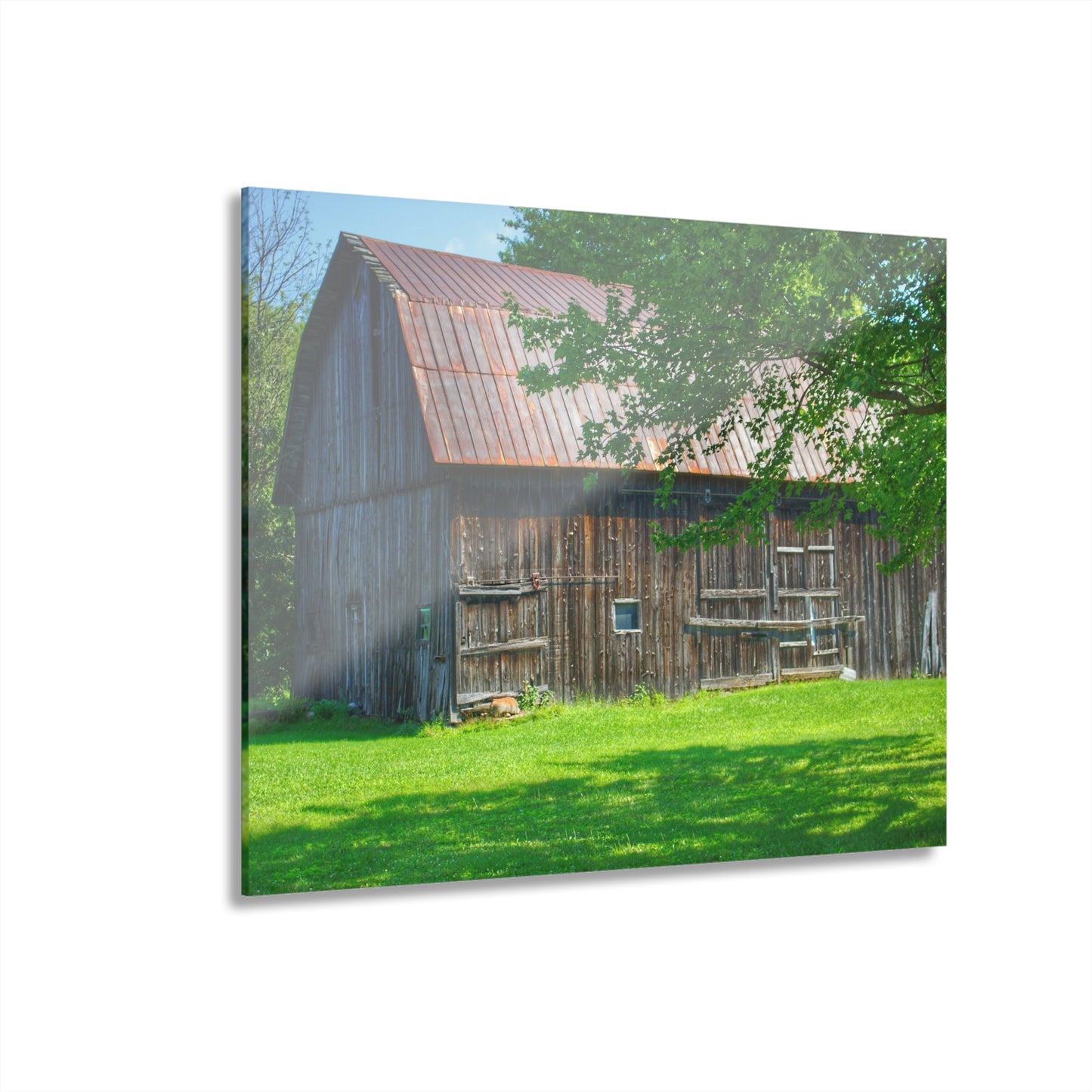 U R There Photography Sergent Road Grey Rustic Farmhouse Acrylic Wall Print