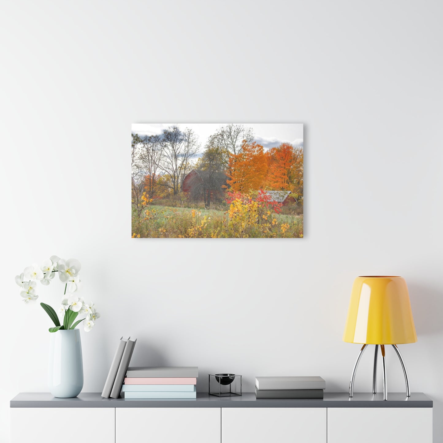 U R There Photography Bowers Hidden Red Rustic Farmhouse Acrylic Wall Print