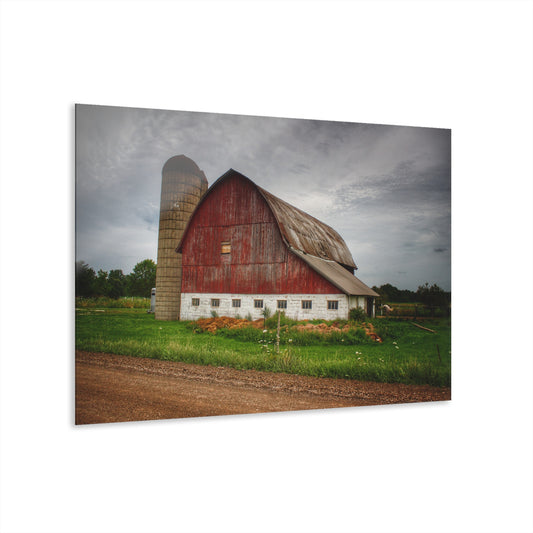 U R There Photography Washburn Road Red Rustic Farmhouse Acrylic Wall Print