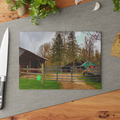 U R There Photography Castle Roadside Greys Rustic Farmhouse Tempered-Glass Cutting Board