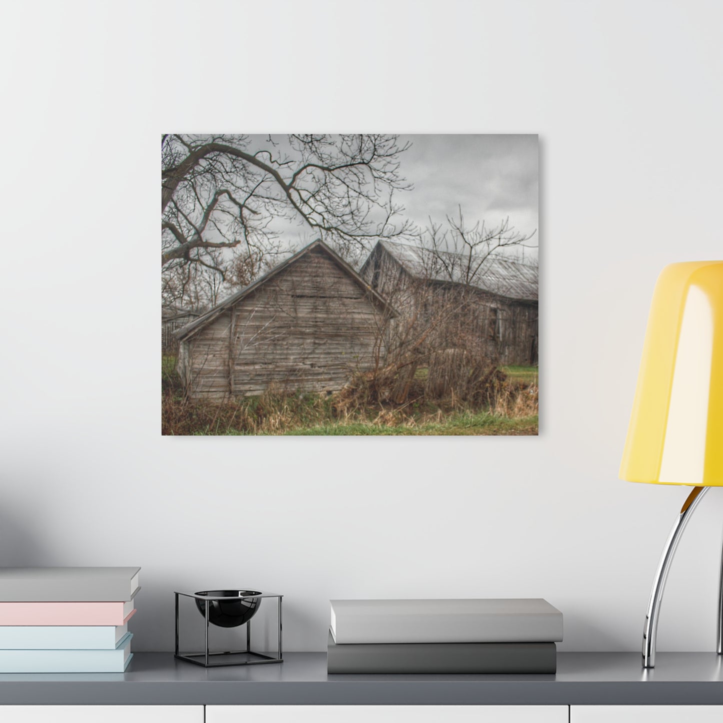 U R There Photography Bowers Road Greys II Rustic Farmhouse Acrylic Wall Print