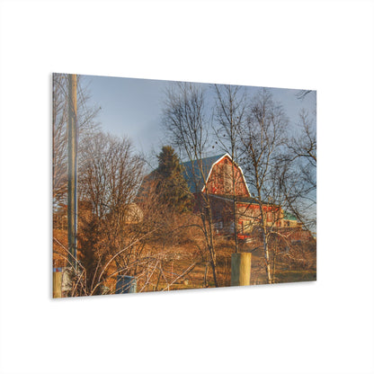 U R There Photography Otter Lake Road Hillside Red Rustic Farmhouse Acrylic Wall Print