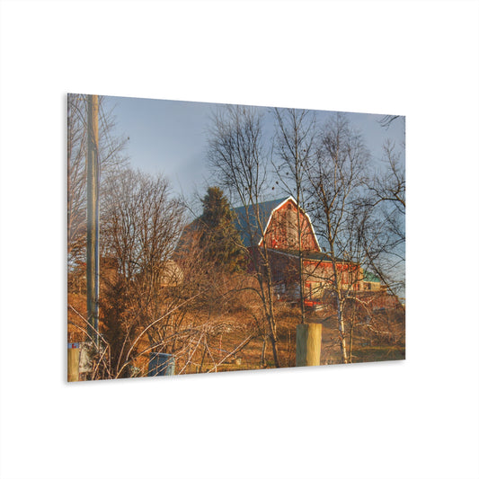 U R There Photography Otter Lake Road Hillside Red Rustic Farmhouse Acrylic Wall Print