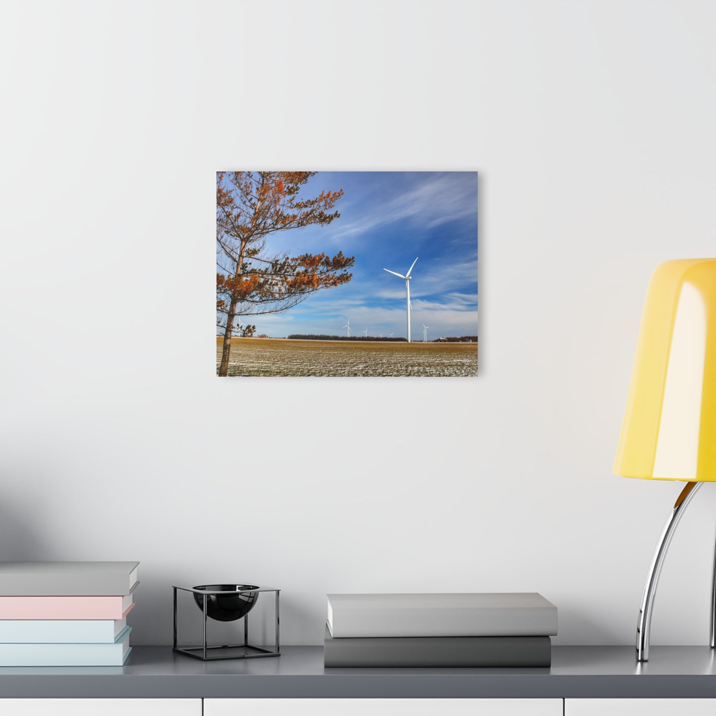 U R There Photography Winter Windmills Rustic Farmhouse Acrylic Wall Print