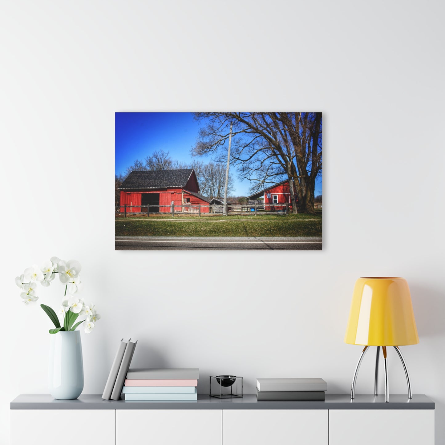 U R There Photography Imlay Reds Rustic Farmhouse Acrylic Wall Print