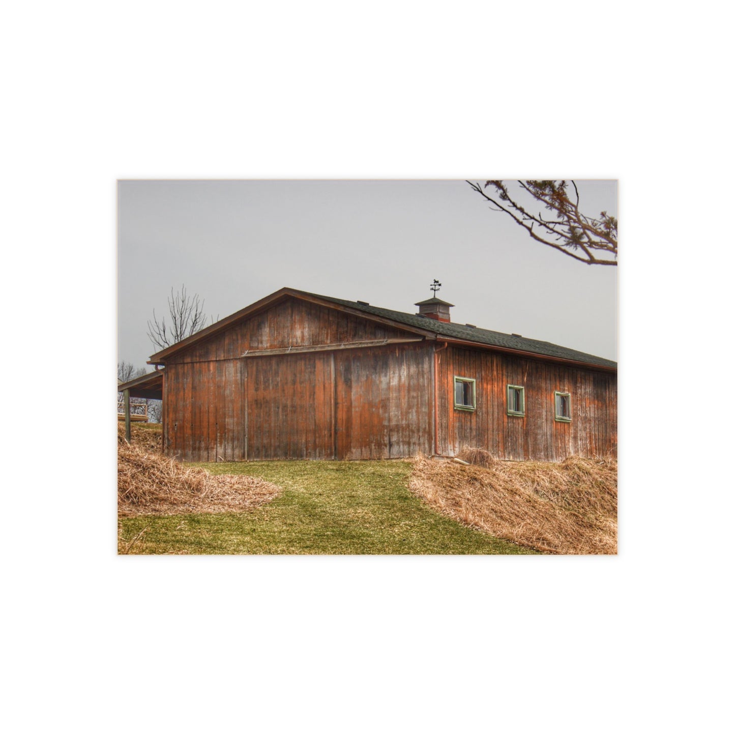 U R There Photography Blood Road Rusted Rustic Farmhouse Decorative Ceramic Tile