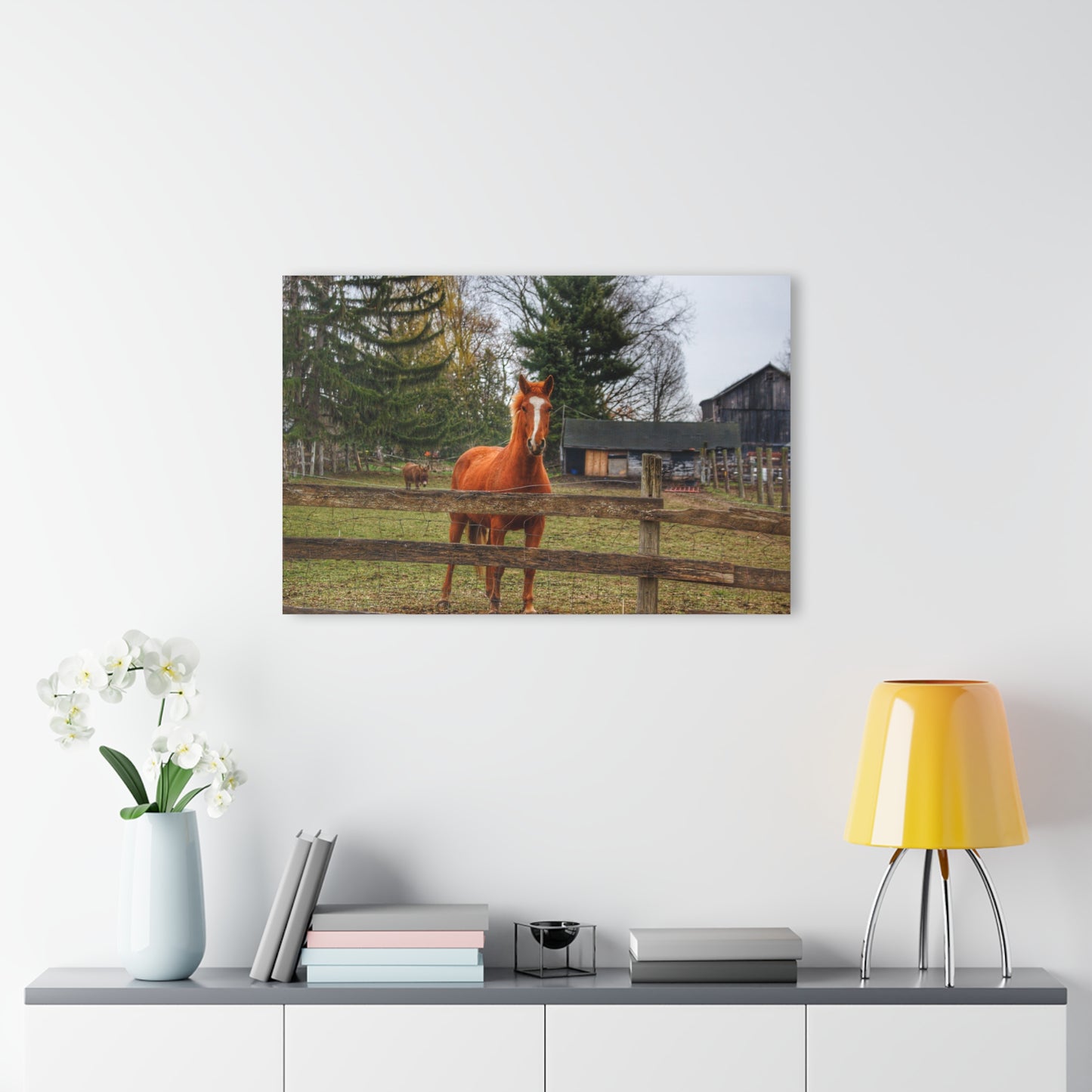 U R There Photography South Summers Road Old Grey and Caramel I Rustic Farmhouse Acrylic Wall Print