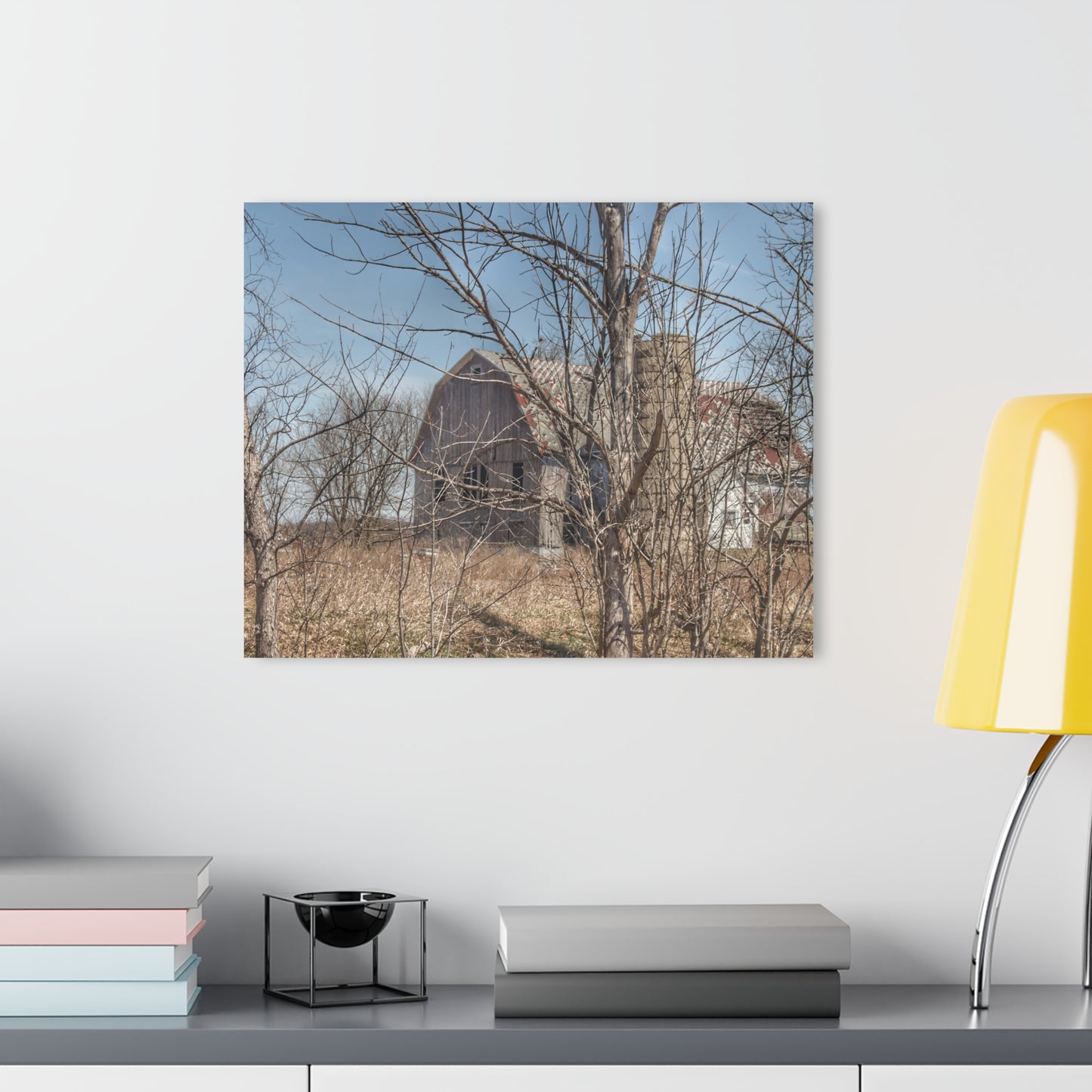 U R There Photography Hill Road Hidden Grey I Rustic Farmhouse Acrylic Wall Print