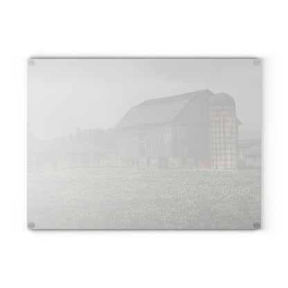 U R There Photography East Millington Road Grey and Stable Rustic Farmhouse Tempered-Glass Cutting Board