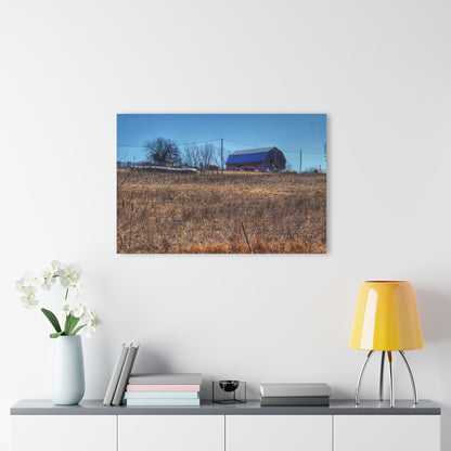 Barn Boutique Modern Farmhouse Acrylic Wall Print| Marathon Haybarn on a Hill I