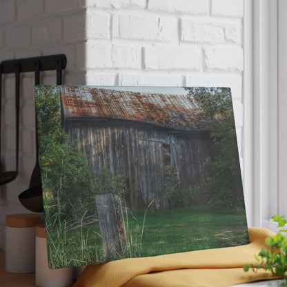 U R There Photography Rusted Grey Rustic Farmhouse Tempered-Glass Cutting Board