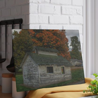 U R There Photography Rural Shack of Metamora Rustic Farmhouse Tempered-Glass Cutting Board