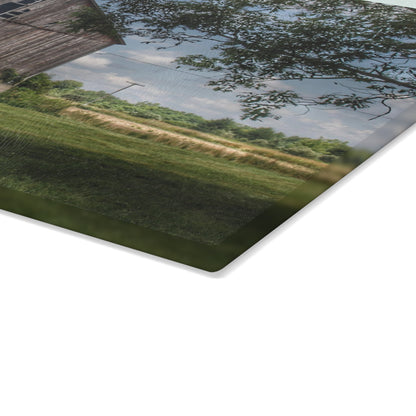 U R There Photography Bohms Road Grey I Rustic Farmhouse Tempered-Glass Cutting Board
