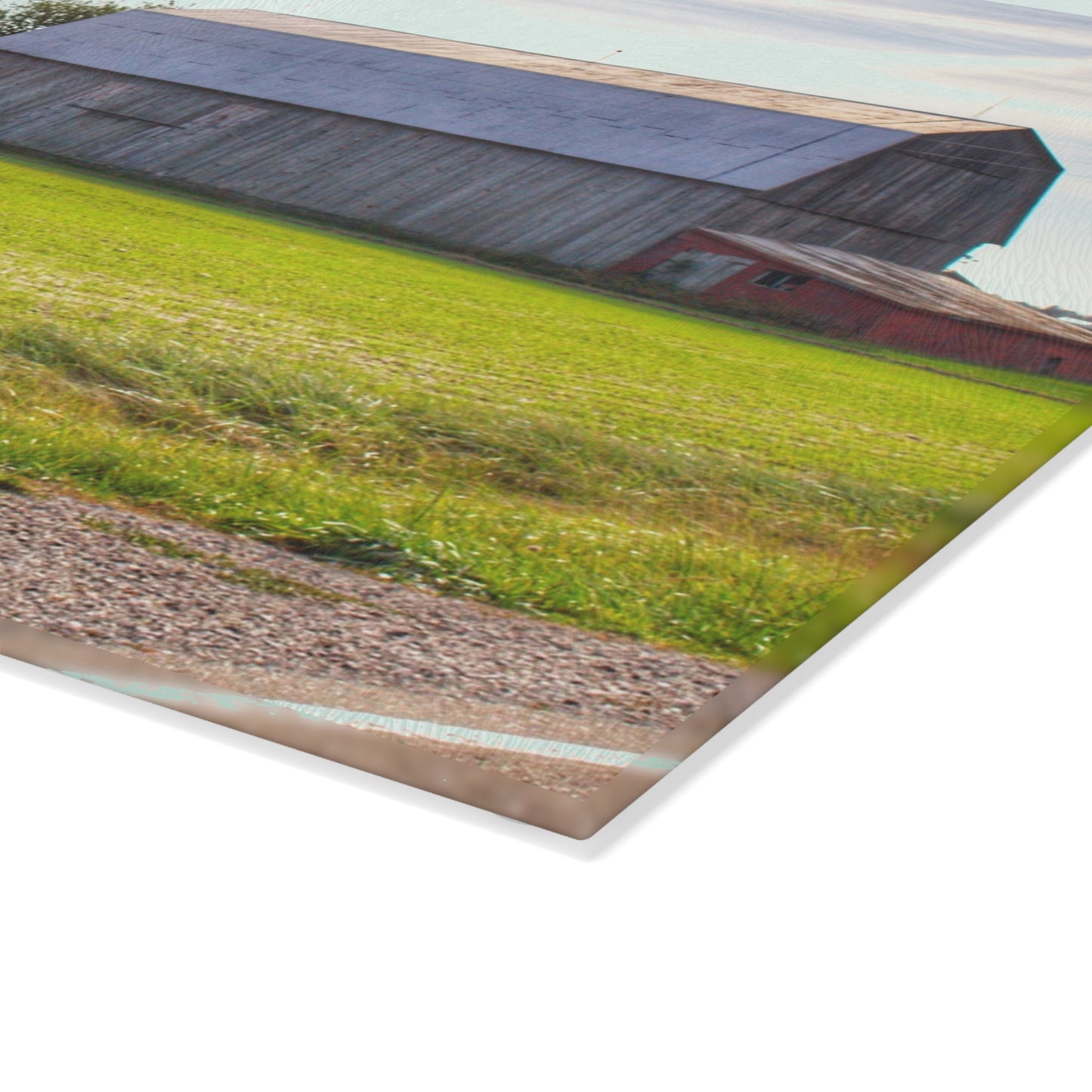 U R There Photography North Gera Road Red Rustic Farmhouse Tempered-Glass Cutting Board