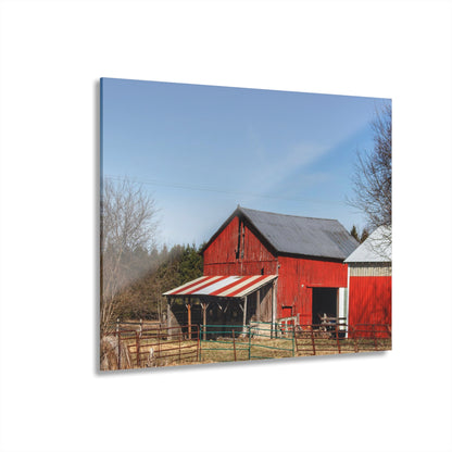 U R There Photography Cass City Carousel Red Rustic Farmhouse Acrylic Wall Print