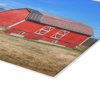 U R There Photography Kings Mill Red II Rustic Farmhouse Tempered-Glass Cutting Board