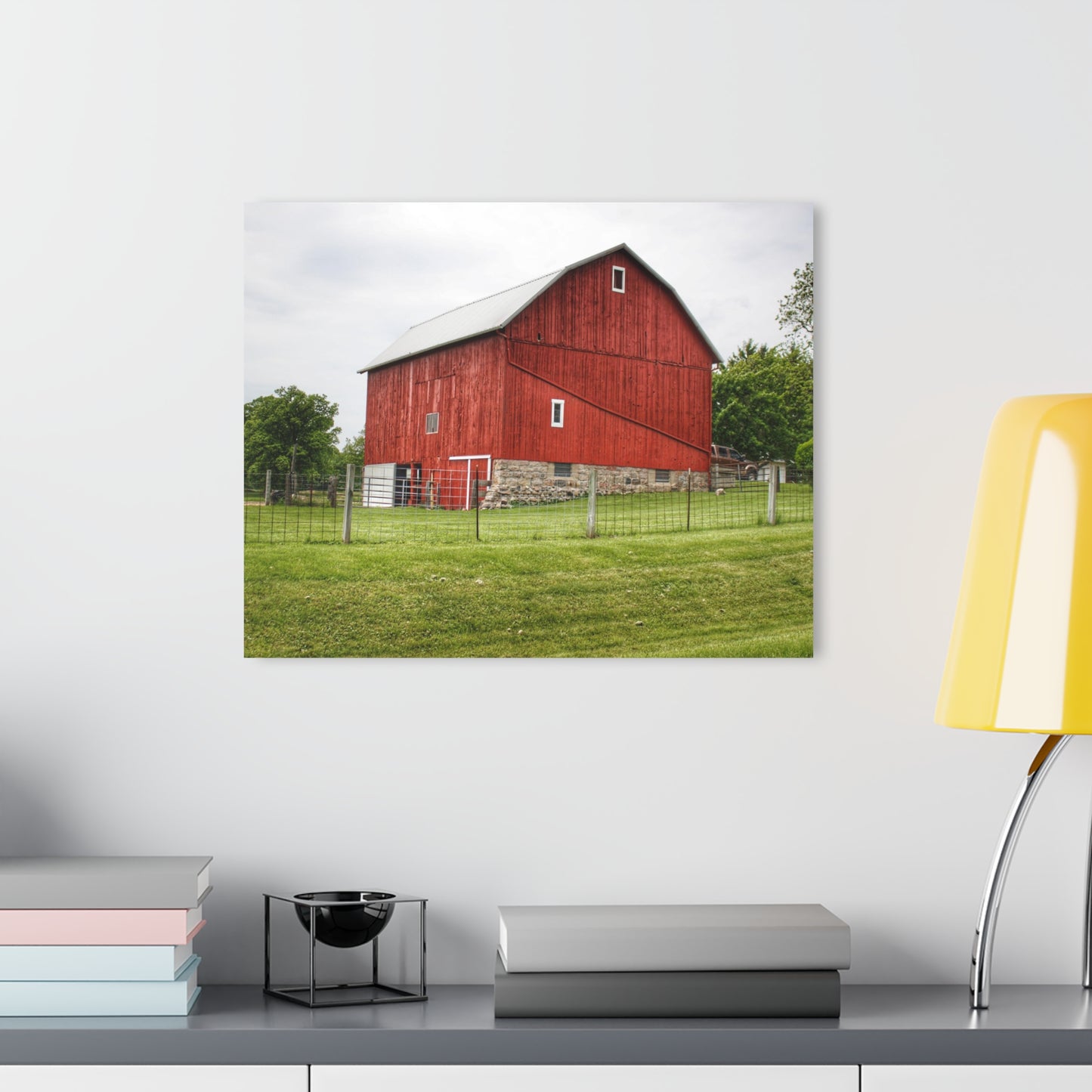 U R There Photography Elba Road Red II Rustic Farmhouse Acrylic Wall Print