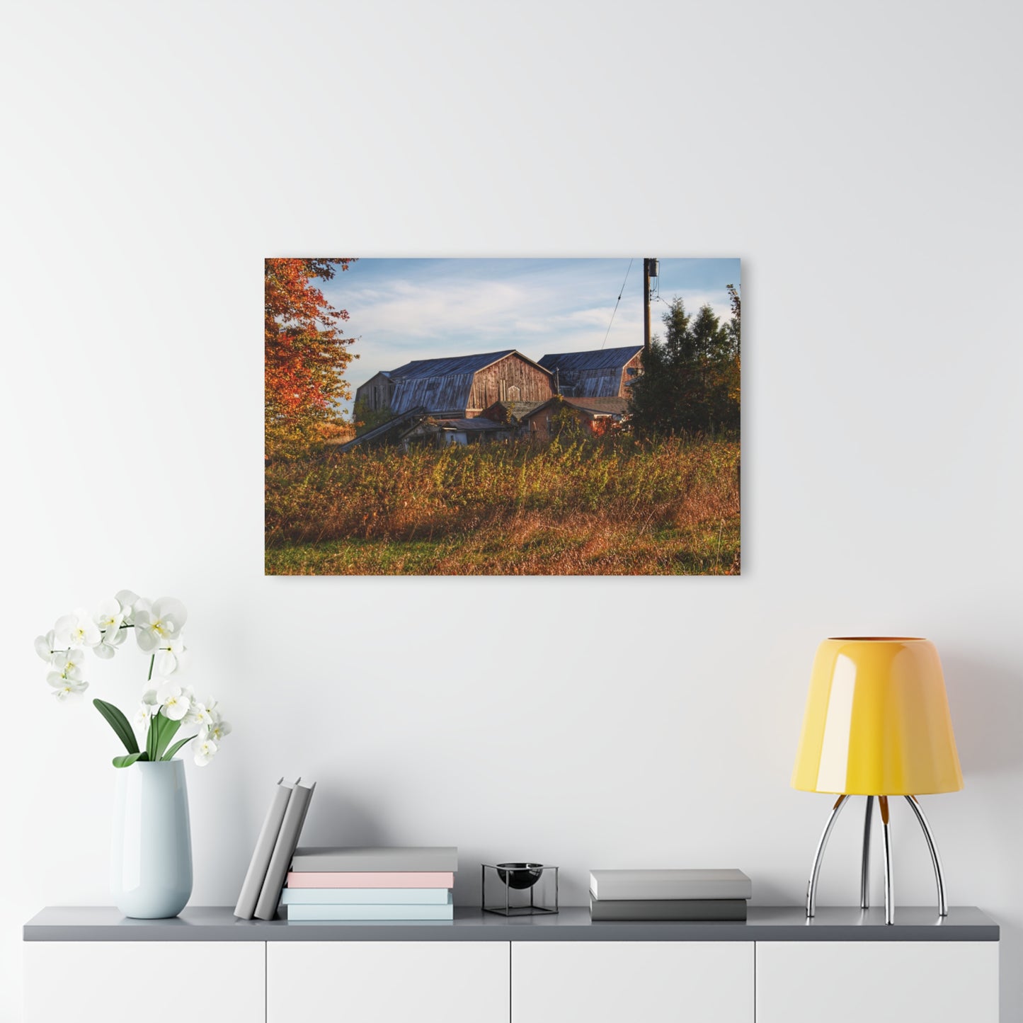 U R There Photography Montgomery Road Reds Rustic Farmhouse Acrylic Wall Print