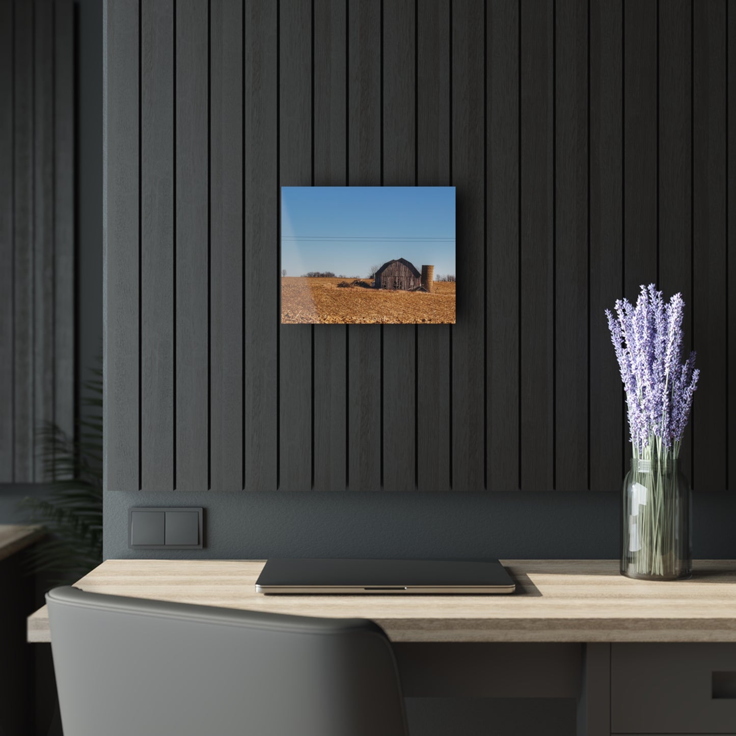 U R There Photography Hurds Corner Grey Rustic Farmhouse Acrylic Wall Print