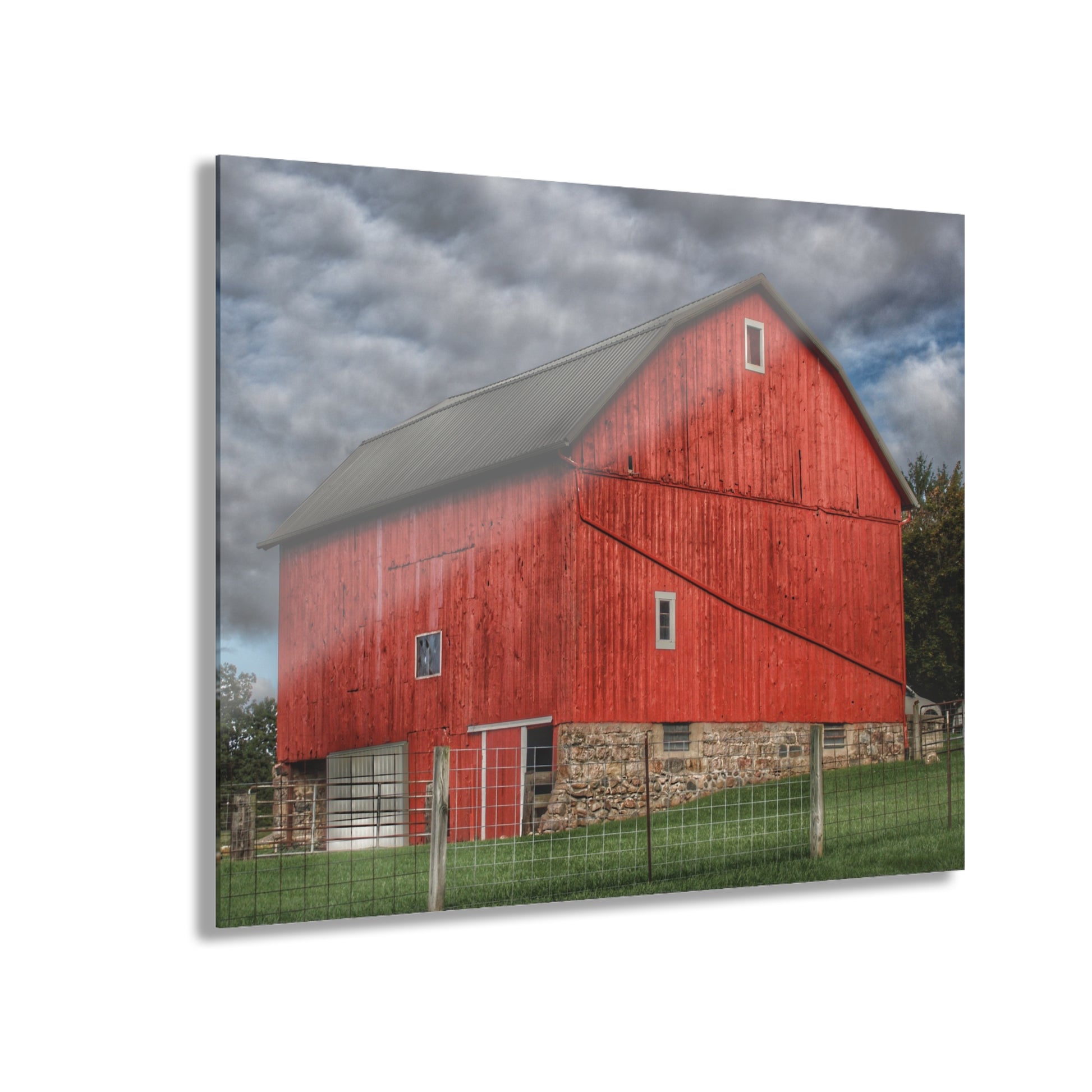 North Elba Road Red I Rustic Farmhouse Acrylic Wall Print