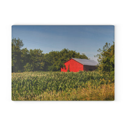 U R There Photography Willard Road Red II Rustic Farmhouse Tempered-Glass Cutting Board