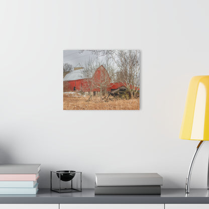 U R There Photography North Five Lakes Road Red Rustic Farmhouse Acrylic Wall Print