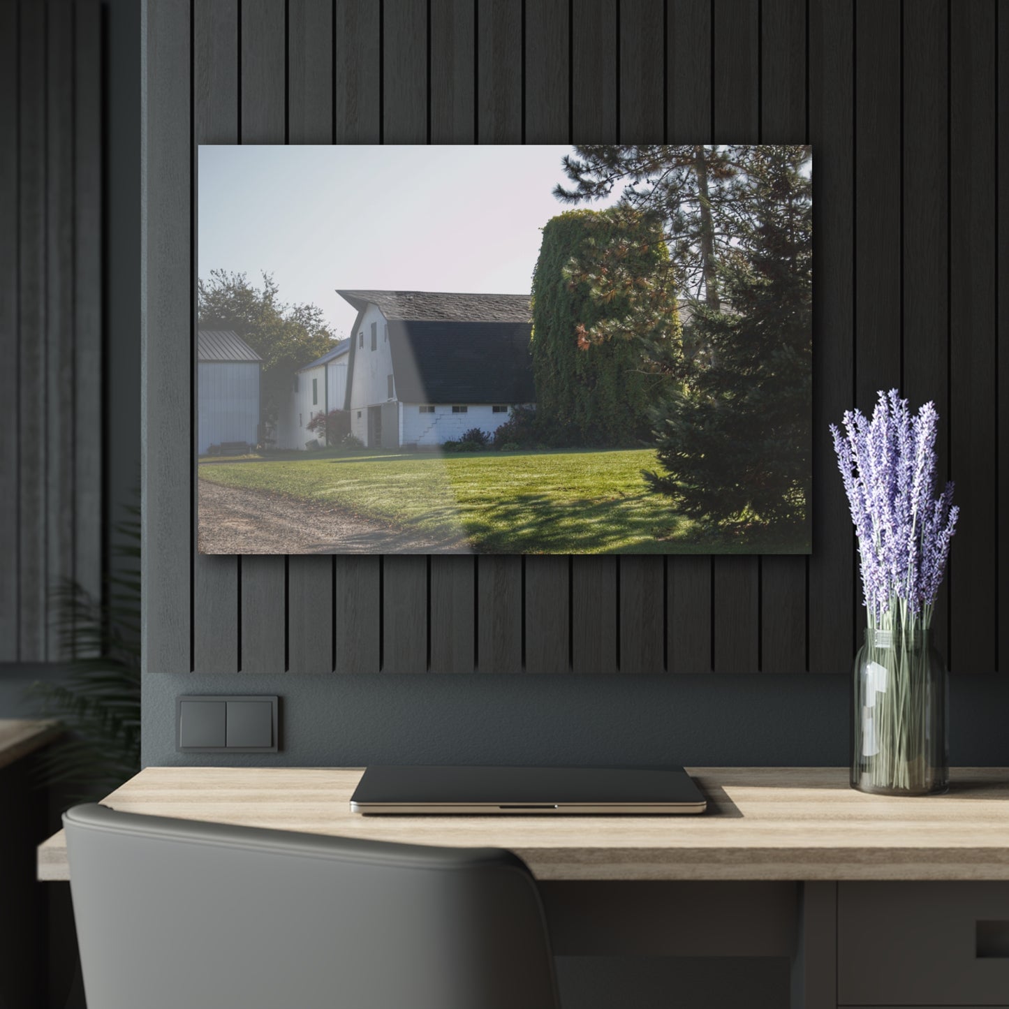 U R There Photography Five Lakes Road White Rustic Farmhouse Acrylic Wall Print