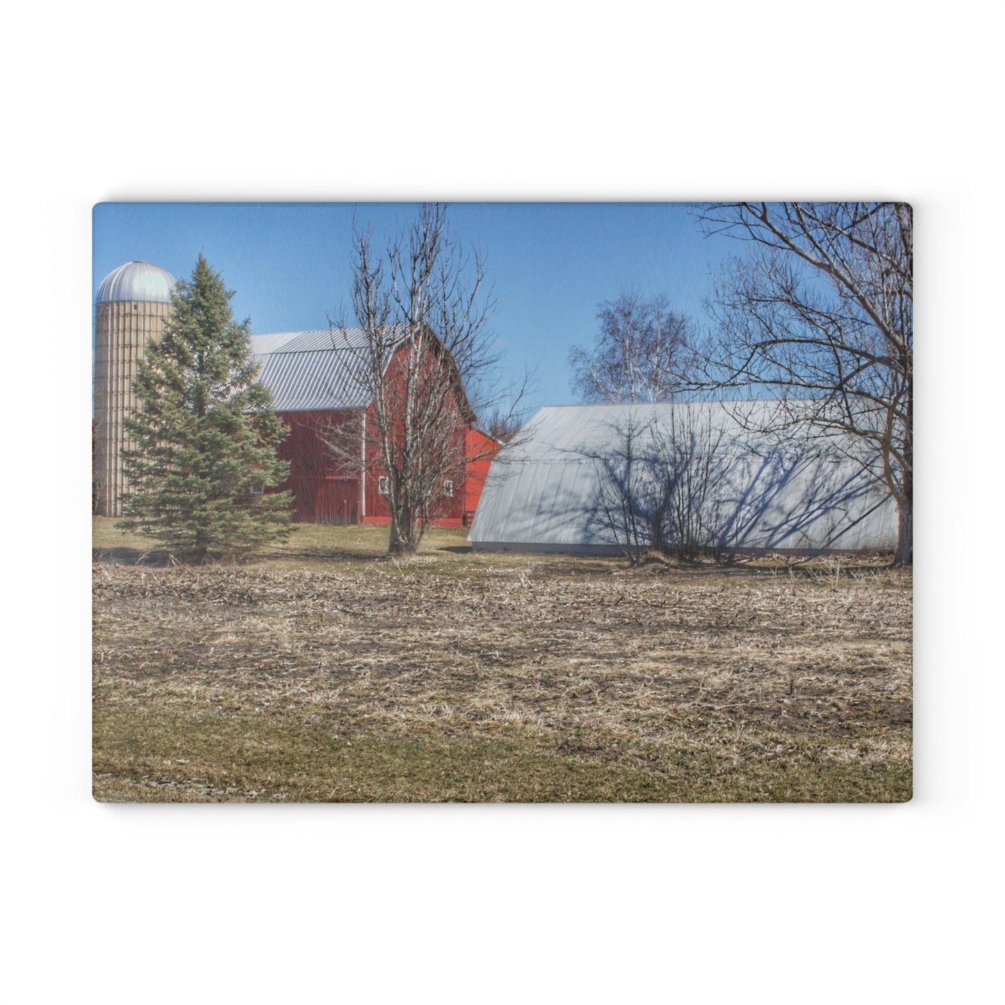U R There Photography German Road Reds Rustic Farmhouse Tempered-Glass Cutting Board