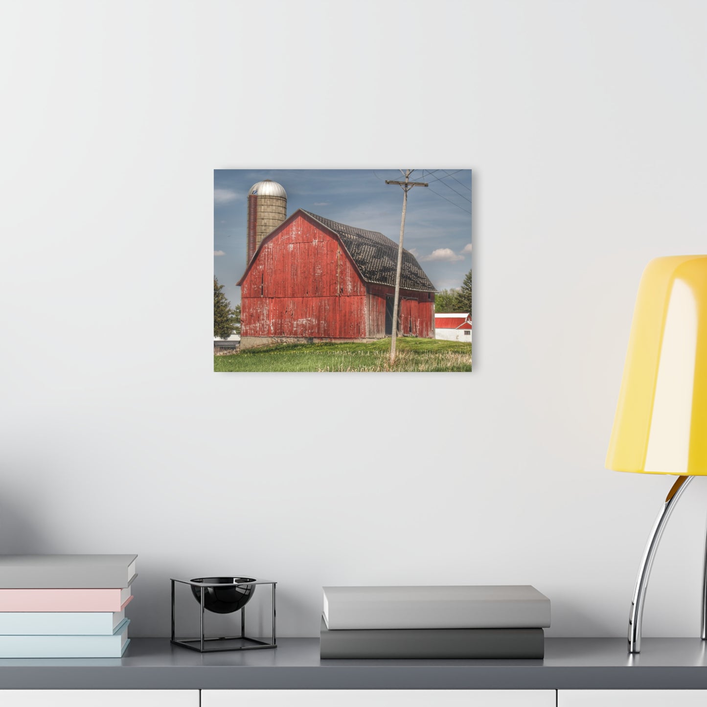 U R There Photography Hollenbeck Road Red II Rustic Farmhouse Acrylic Wall Print