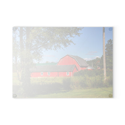 U R There Photography Lake Pleasant Reds II Rustic Farmhouse Tempered-Glass Cutting Board