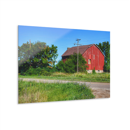 U R There Photography Armstrong Road Red II Rustic Farmhouse Acrylic Wall Print