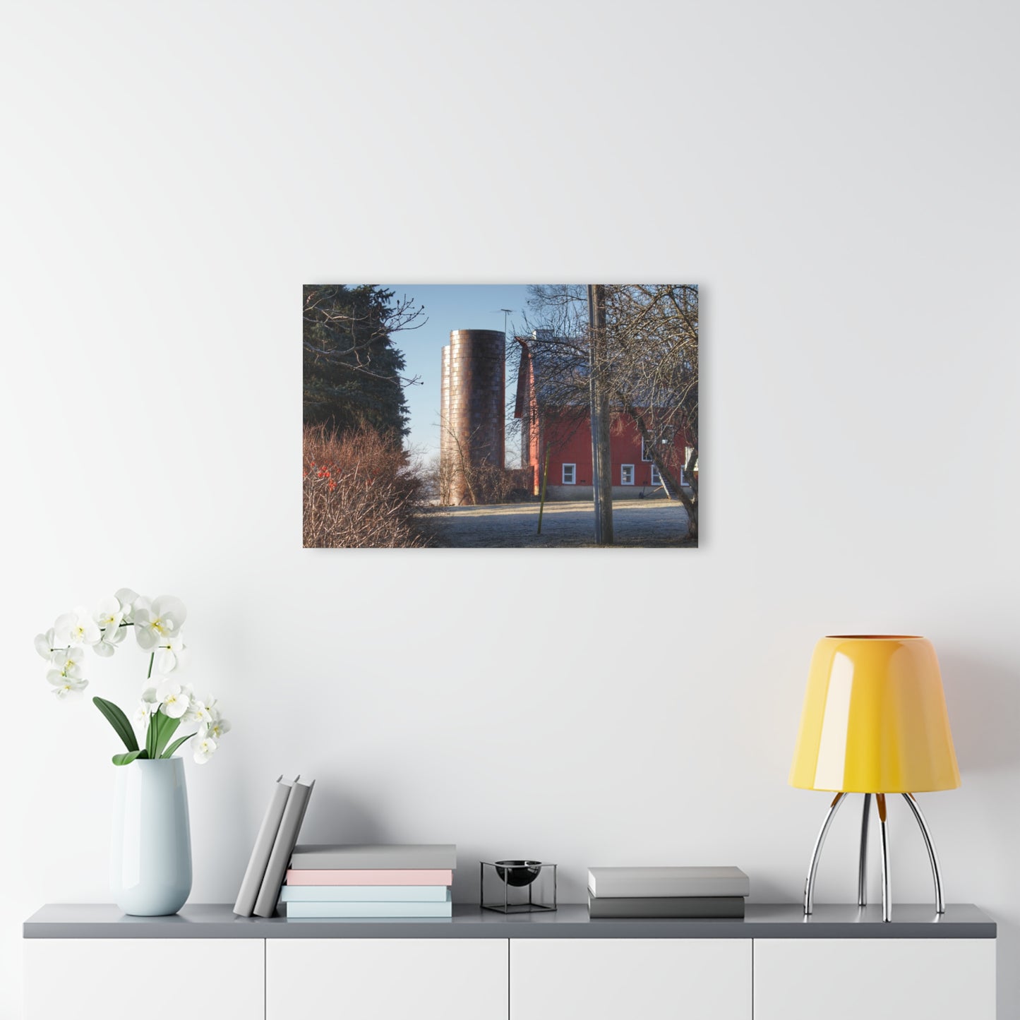 U R There Photography Newark Hidden Red Rustic Farmhouse Acrylic Wall Print